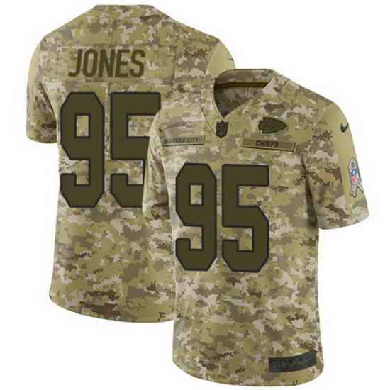 Nike Chiefs #95 Chris Jones Camo Mens Stitched NFL Limited 2018 Salute To Service Jersey